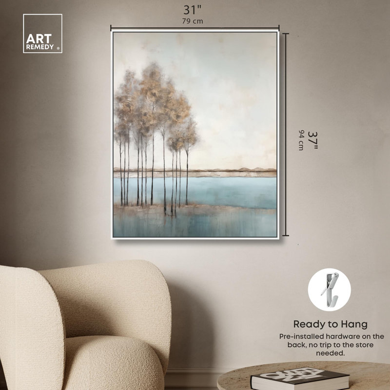 Toile fading , H 37 po x l 31 po, Cadre flottant blanc