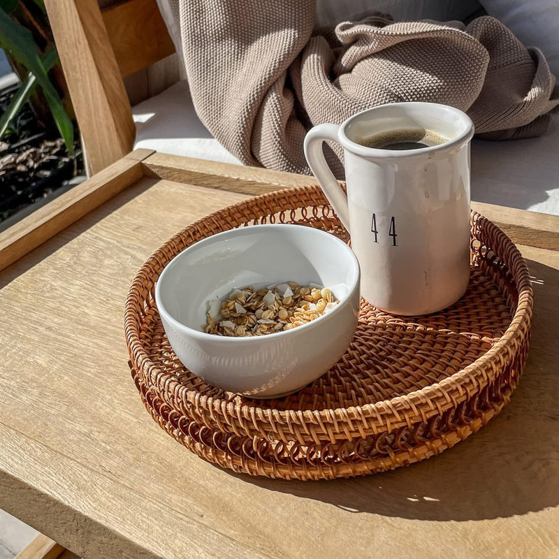 Derk Wicker Tray, 2" H x 9.5" W x 9.5" D