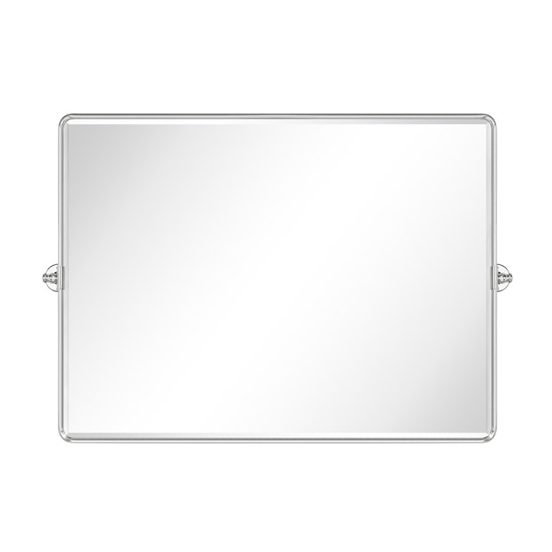 Beveled Pivoting Mirror, Chrome, 30" x 40"