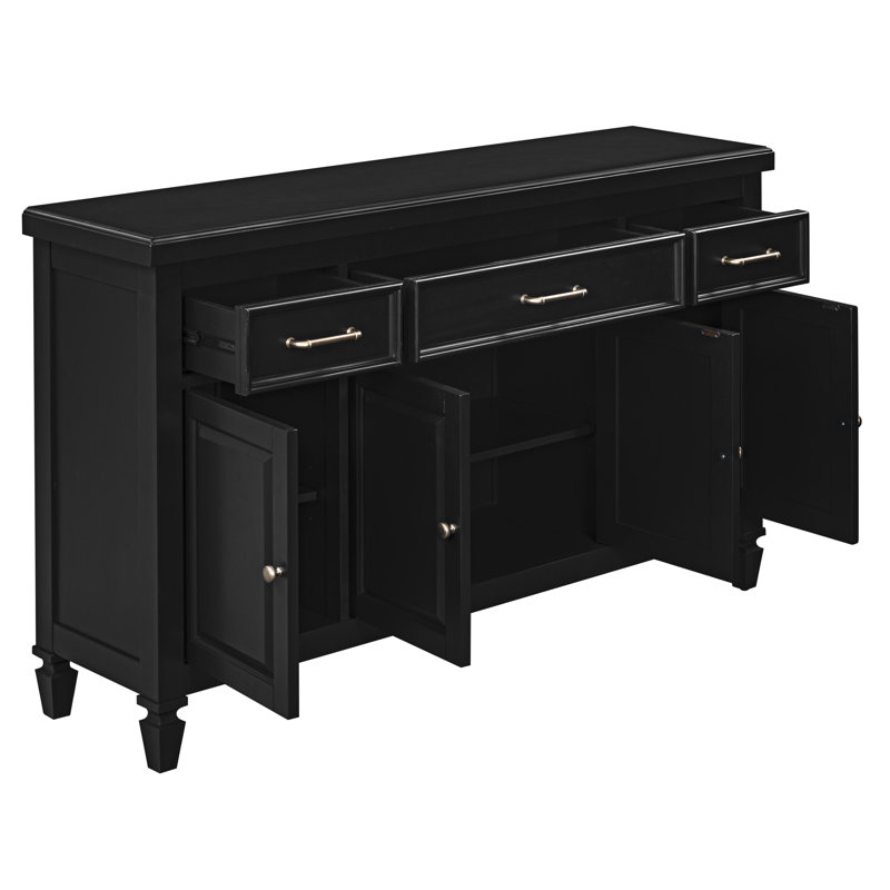Wartow Raised Panel Door Chest, Black