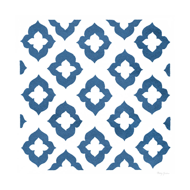 Simplement élégant I bleu sur blanc, H 12 po x l 12 po, Non, Toile tendue
