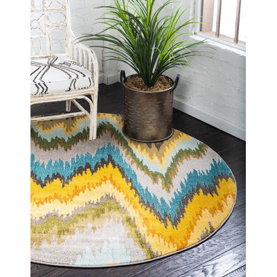 Tapis bleu / jaune Shirey