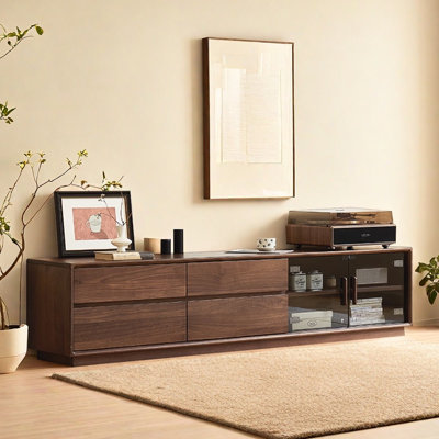 Minimalist retro design wooden TV cabinet