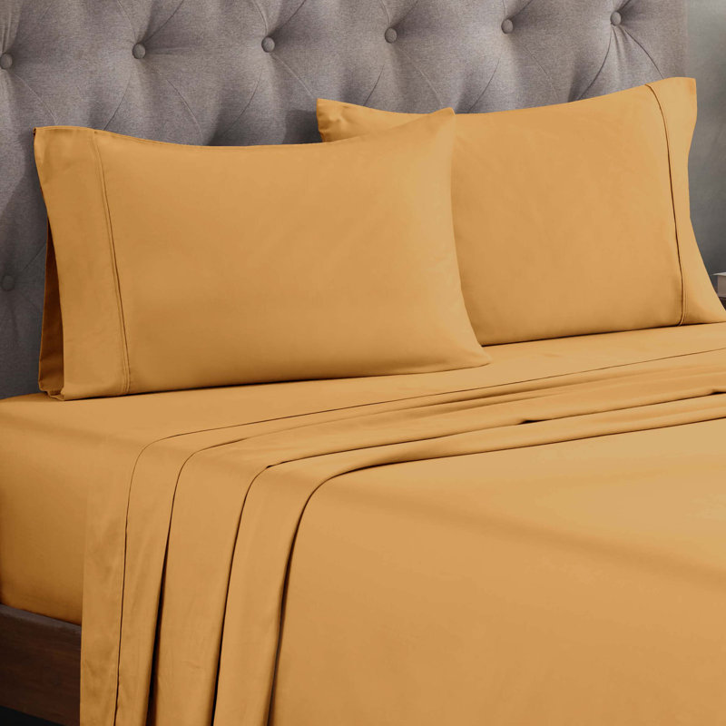 Ensemble de draps 300 po, Ensemble de draps pour lit simple + 1 drap-housse , Doré
