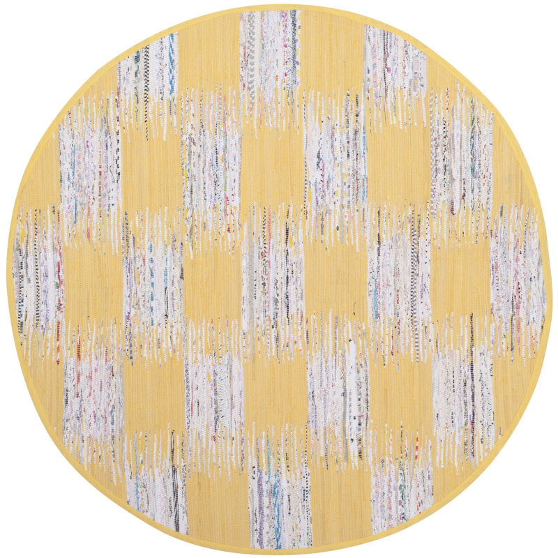 Opie Hand Woven Cotton Ikat Rug, Round 6'