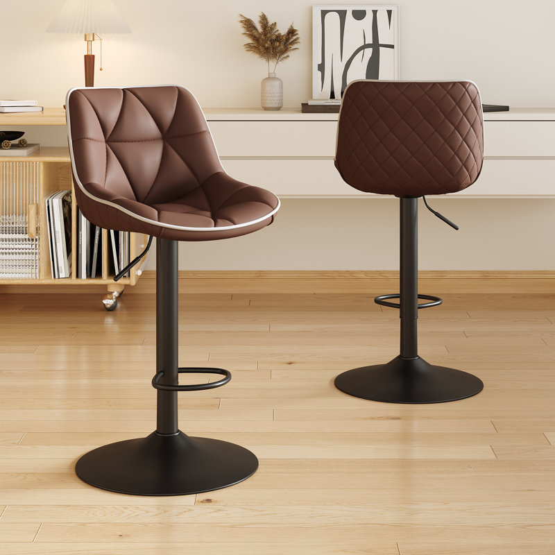 Ensemble de 2 tabourets de bar Modern, Brun