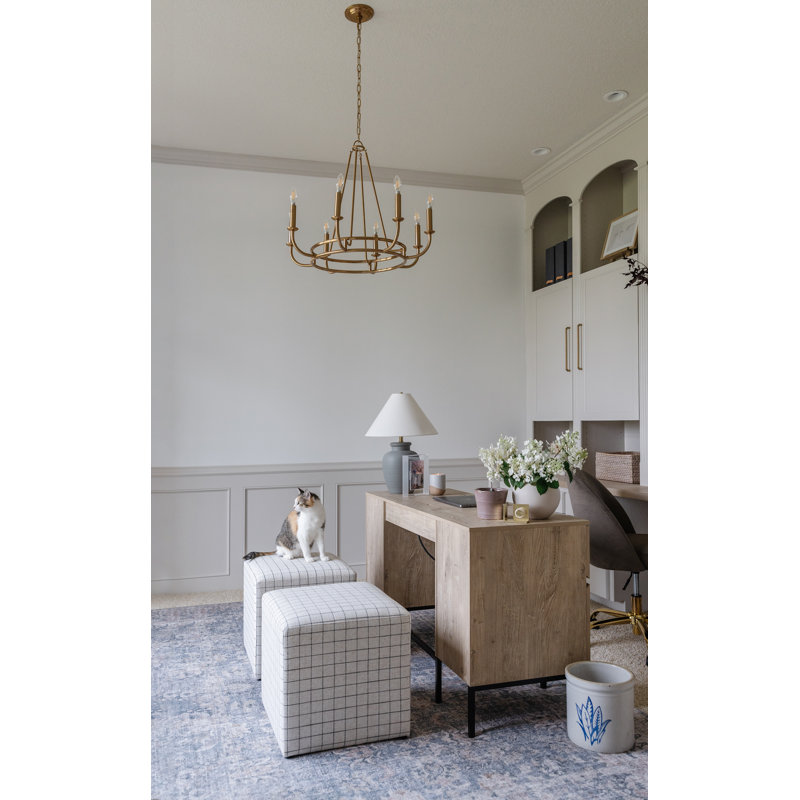 Akir 8 - Light Dimmable Wagon Wheel Chandelier, Gold