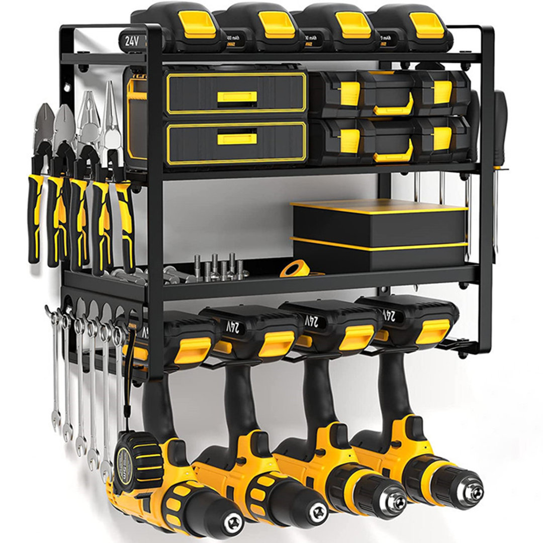 Wall Mount Power Tool Organizer, Drill Hanger Storage Rack for Garage Workshop Shed