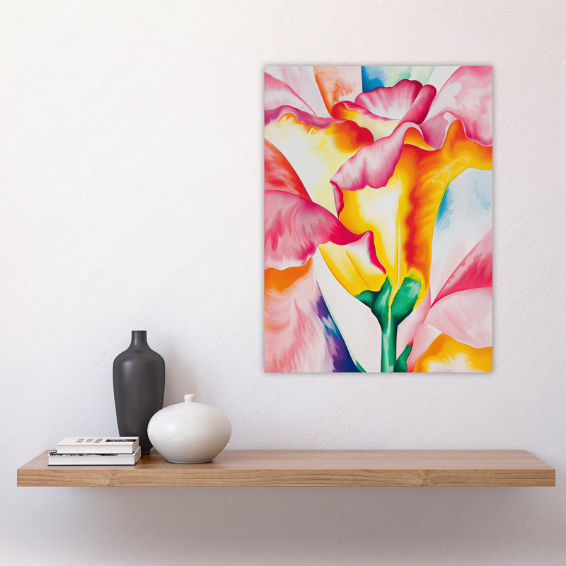 Wall Art Print Vibrant Abstract Flower Watercolour Poster