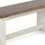Banc de salle à manger Dean, siège de style planche, blanc cassé et brun, 48 po