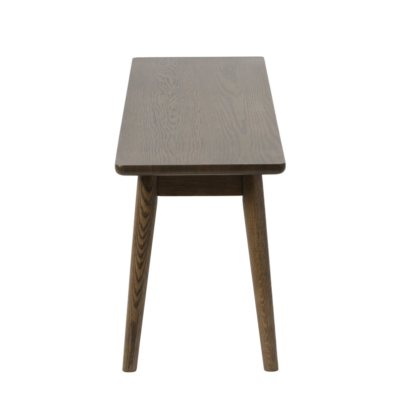 Plessis Solid Wood Bench, Smoked Oak