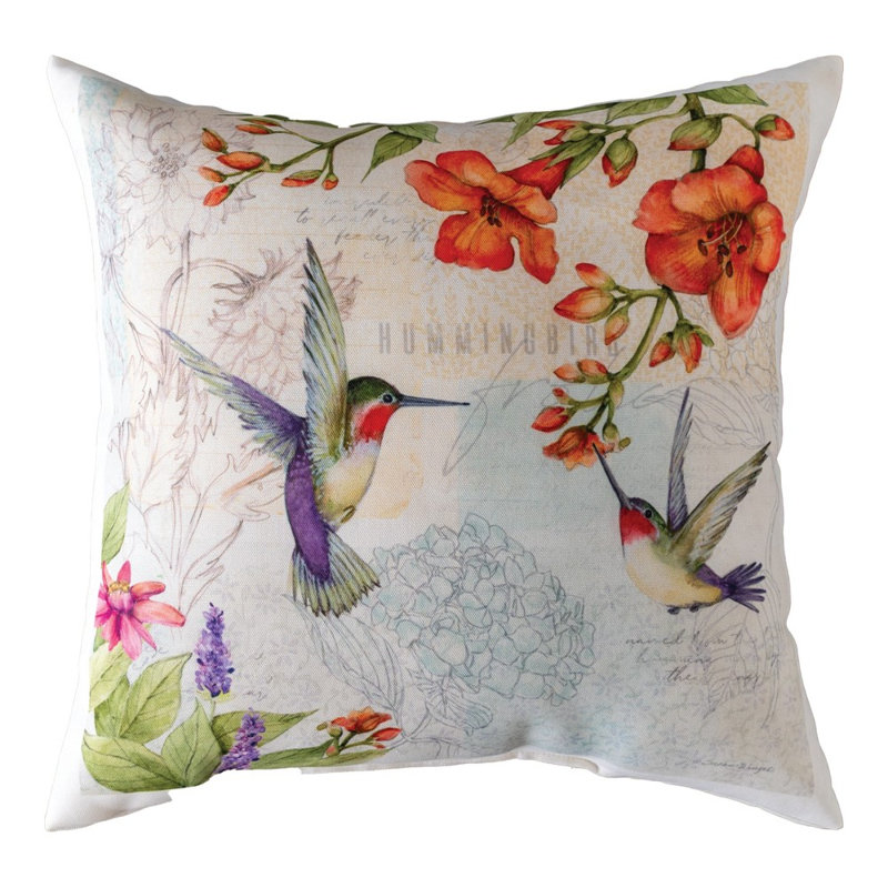 Coussin Hummingbirds 18 po x 18 po