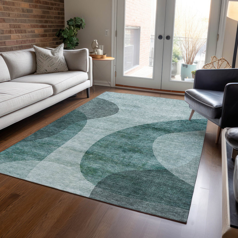 Fargo Washable Abstract Indoor / Outdoor Rug, Rectangle 10' x 14'