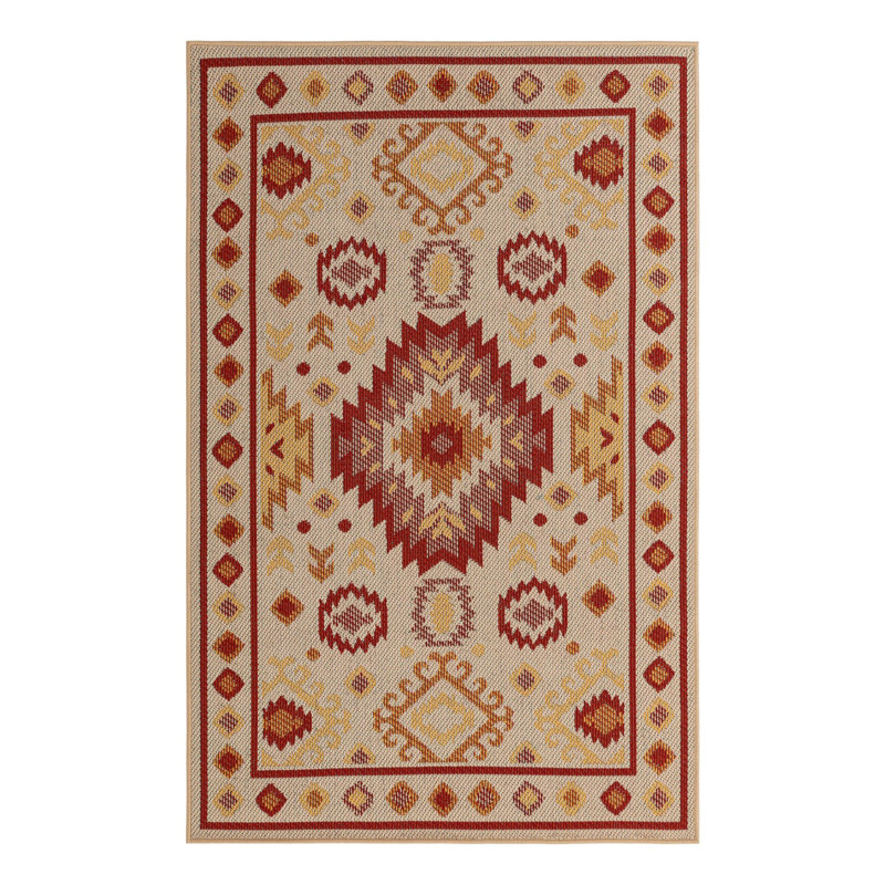 Tapis intérieur / extérieur Marlenia Marlenia, Rectangle 4 pi 1 po x 6 pi 1 po