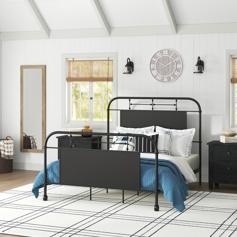 Edmund Metal Standard Bed, King, Black