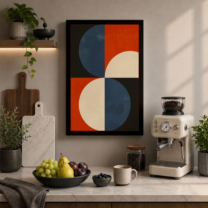 Chromatic Balance Geometric - Wrapped Canvas, 36x24 - 91.4 x 61.0 cm, Cream Border