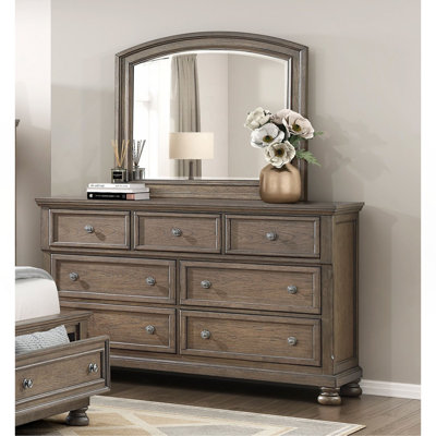 Transitional 1pc Dresser&Chest with Drawers Jewelry Tray Classic Bun Feet Wooden Bedroom Furniture