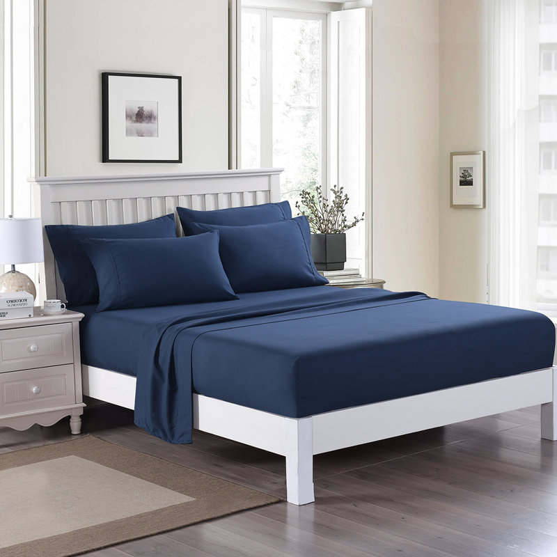 Kondo Microfiber Sheet Set, Queen, Navy