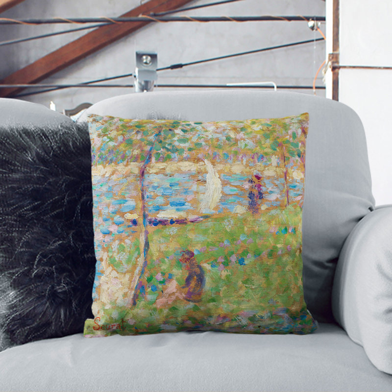 Square Cushion, Black, 55cm H x 55cm W x 20cm D