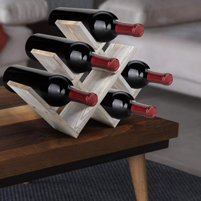 Sorbus Butterfly Wine Rack - Stores 8-Bottles, Grey Wood