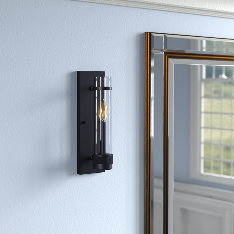 Penkridge Steel Armed Sconce, Matte Black