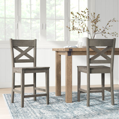 Kenia Solid Wood 24" Counter Stool by Laurel Foundry Modern Farmhouse