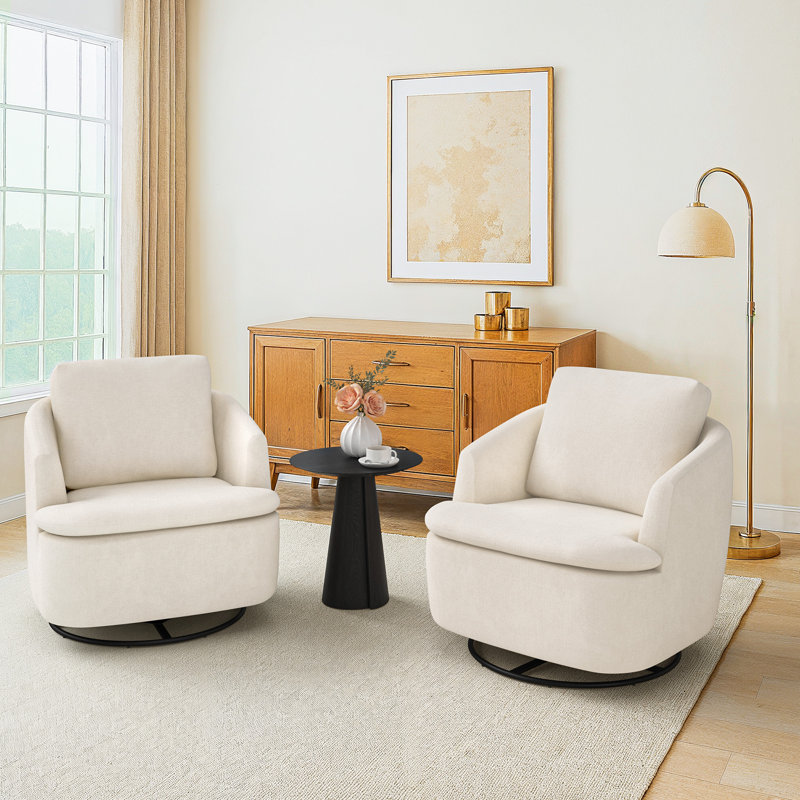 Fauteuil oscillant surdimensionné Arthur, Blanc avoine