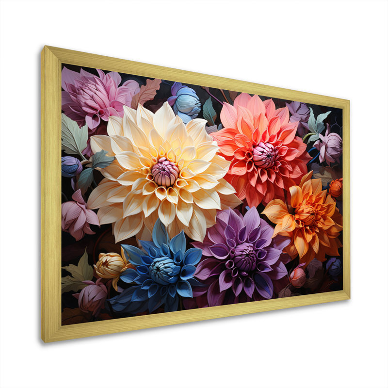 Dahlia Dreams II sur impression sur toile, H 30 po x l 40 po x P 1,5 po, Cadre doré à une seule photo