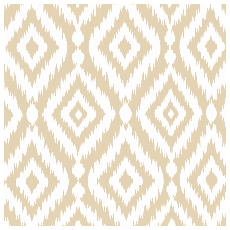 Beige White Ikat Quilted Bedspread All Sizes, Queen