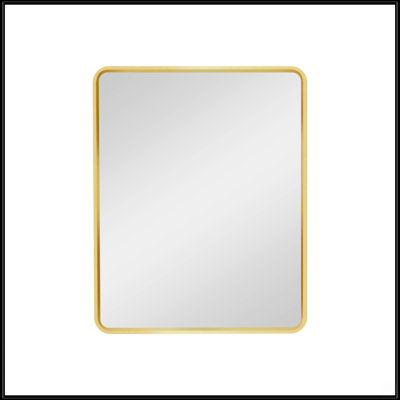 Armoire à pharmacie 24 po x 30 po à fixation murale ou encastrée en métal doré avec miroir