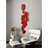 Vibrant Red Iron Swirl Wall Accent