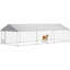L'extérieur de l'enceinte canine mesure 19,7 pi x 7,5 pi x 5,2 pi.-123047585