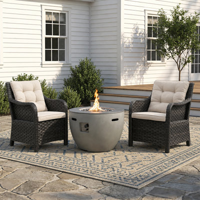 3-Piece Conversation Set With Fire Pit Table