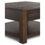 Table basse carrée rustique en bois d'acacia massif l 38 po avec 2 tiroirs et tablette ouverte Monroe-767683055