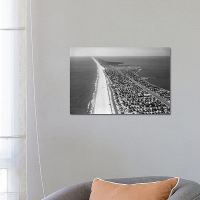 1970s-1980s Aerial Of Jersey Shore Barnegat Peninsula Barrier Island Seaside Park New Jersey USA by Vintage Images - Wrapped Canvas Gallery-Wrapped Canvas Giclée