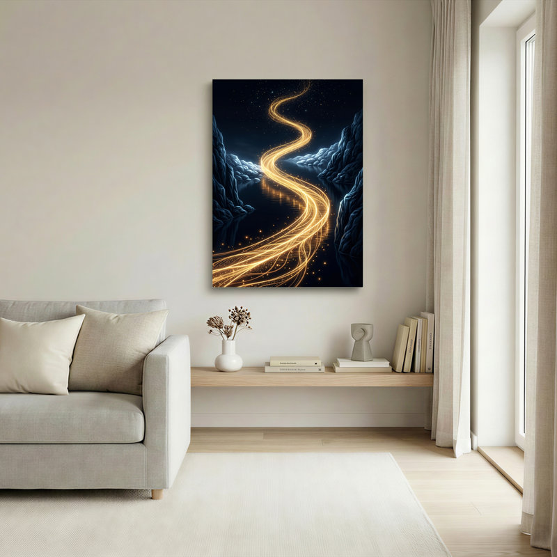 Golden Path, reproduction d'art sur toile, ensemble de 1, 48"H x 36"W, Toile tendue