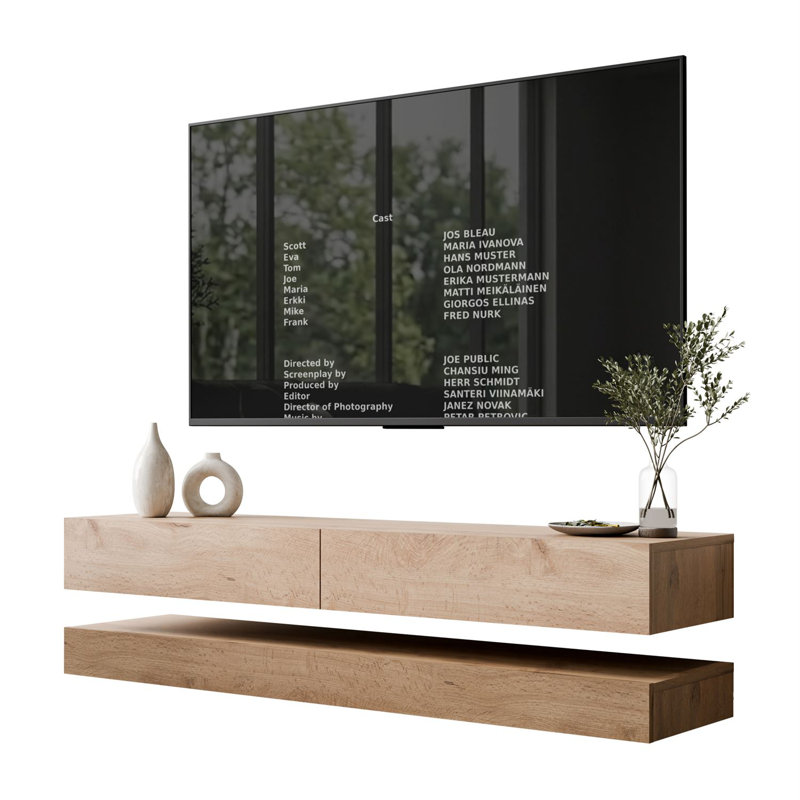 Unfinished with Fireplace Included, wotan oak, without LED Lightning