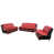 Black/Red Faux Leather