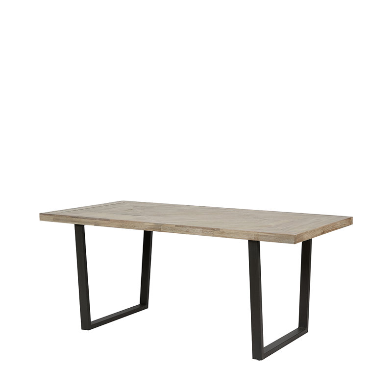Alohilani Solid Wood Top Metal Base Dining Table