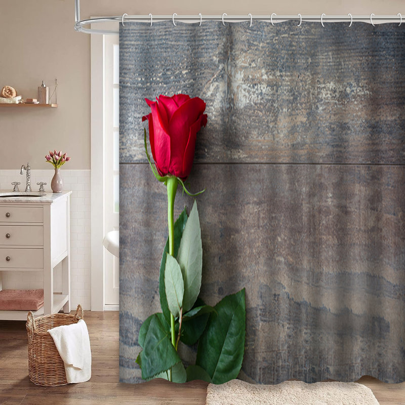 Rideau de douche avec 12 crochets Valentine, L 72 po x l 72 po