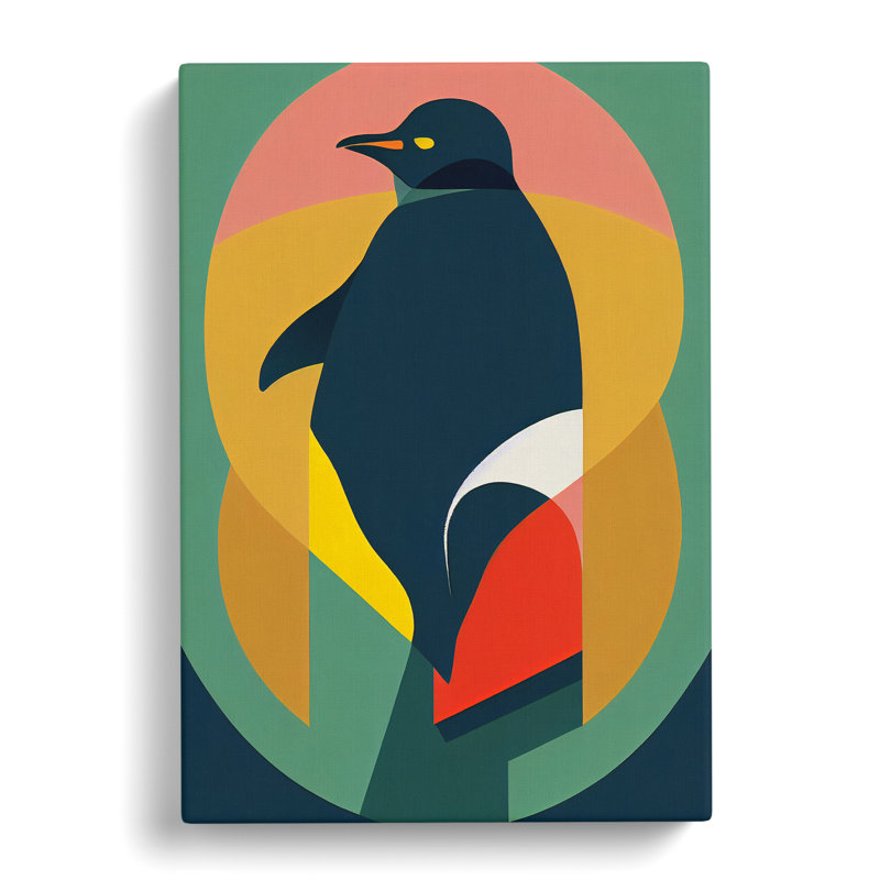 Modern Abstract Penguin No.3 - Wrapped Canvas, 50cm H x 35cm W x 3cm D