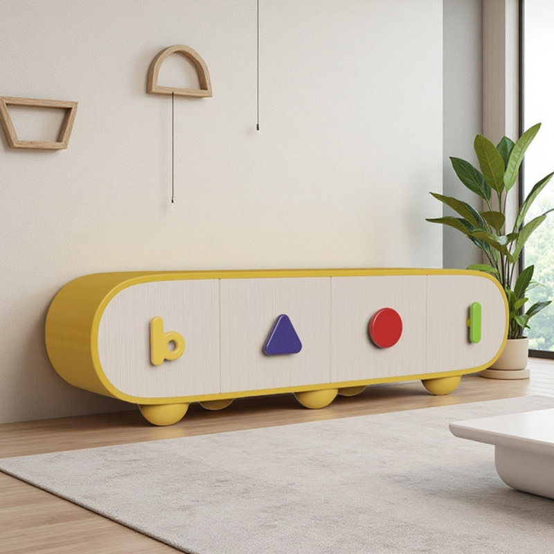 Meuble télé moderne, simple et tendance, Jaune