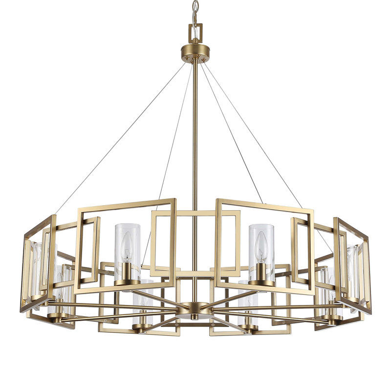 Compson 8-Light Chandelier in Brushed Champagne Bronze with Clear Glass