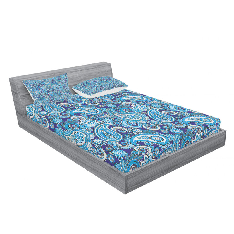 Microfiber Floral Sheet Set, Full, Paisley 6