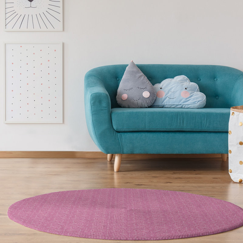 Tapis de troisième zone rose eye, Rond 5 pi