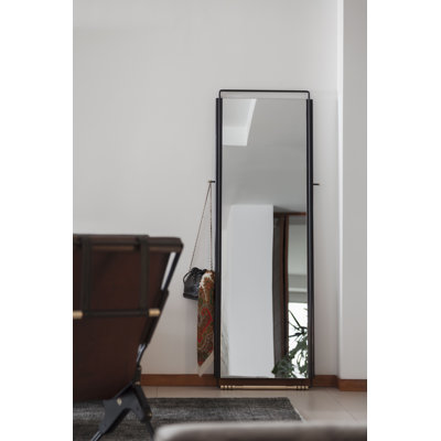 Perfidia_01 Floor Mirror In Solid Wood And Aged Bronze Details By Andean
