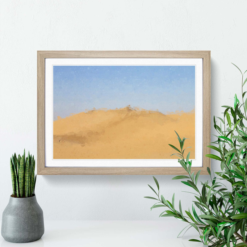 Sand Dunes in Southern California in Abstract - Picture Frame Graphic Art Print, Oak, 40cm H x 60cm W x 2cm D