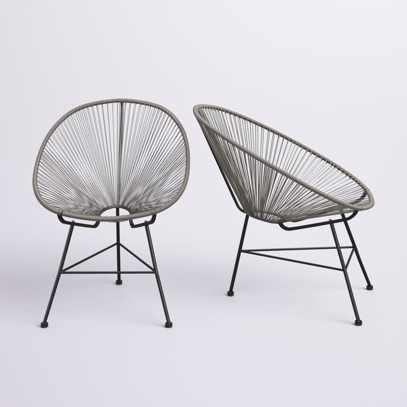 Alamo Indoor/Outdoor Acapulco Chair, Gray, Black