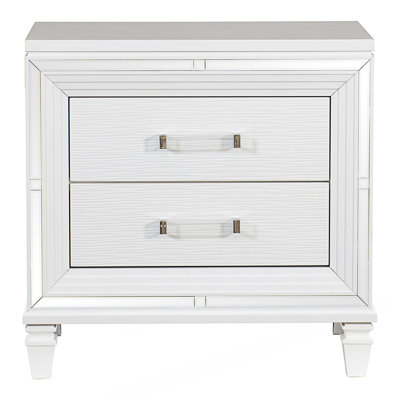 Glamorous Nightstand of 2x Drawers, End Table
