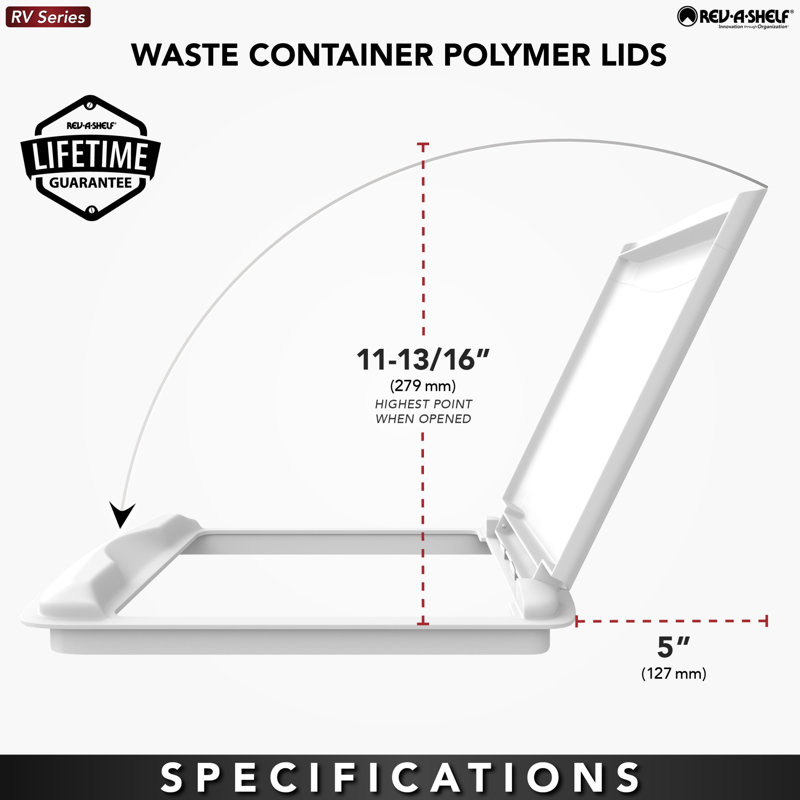 Rev-A-Shelf Couvercle de remplacement pour poubelle, argent, RV-1024-LID-17-1-40, 27 qt., Silver